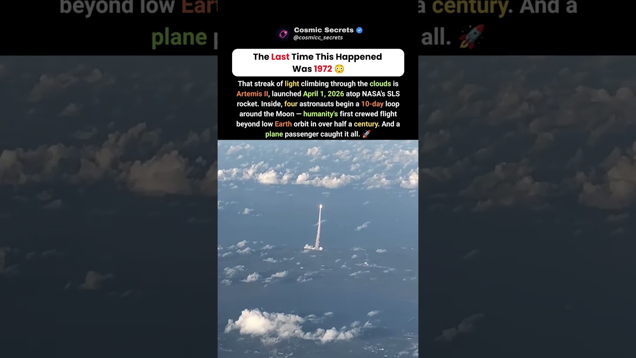 A Plane Passenger Caught The Artemis II Launch! 🚀 #nasa #space #artemis #trending #viral #shorts