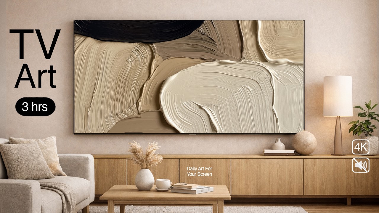 Abstract Beige Art for your TV  | 3 Hours 4K No Sound - FrameTV Compatible