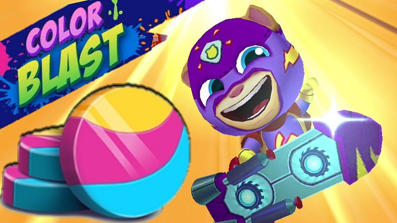 Talking Tom Hero Dash Color Blast event Mighty Ginger Unlocked vs Big Boss Roy Raccoon