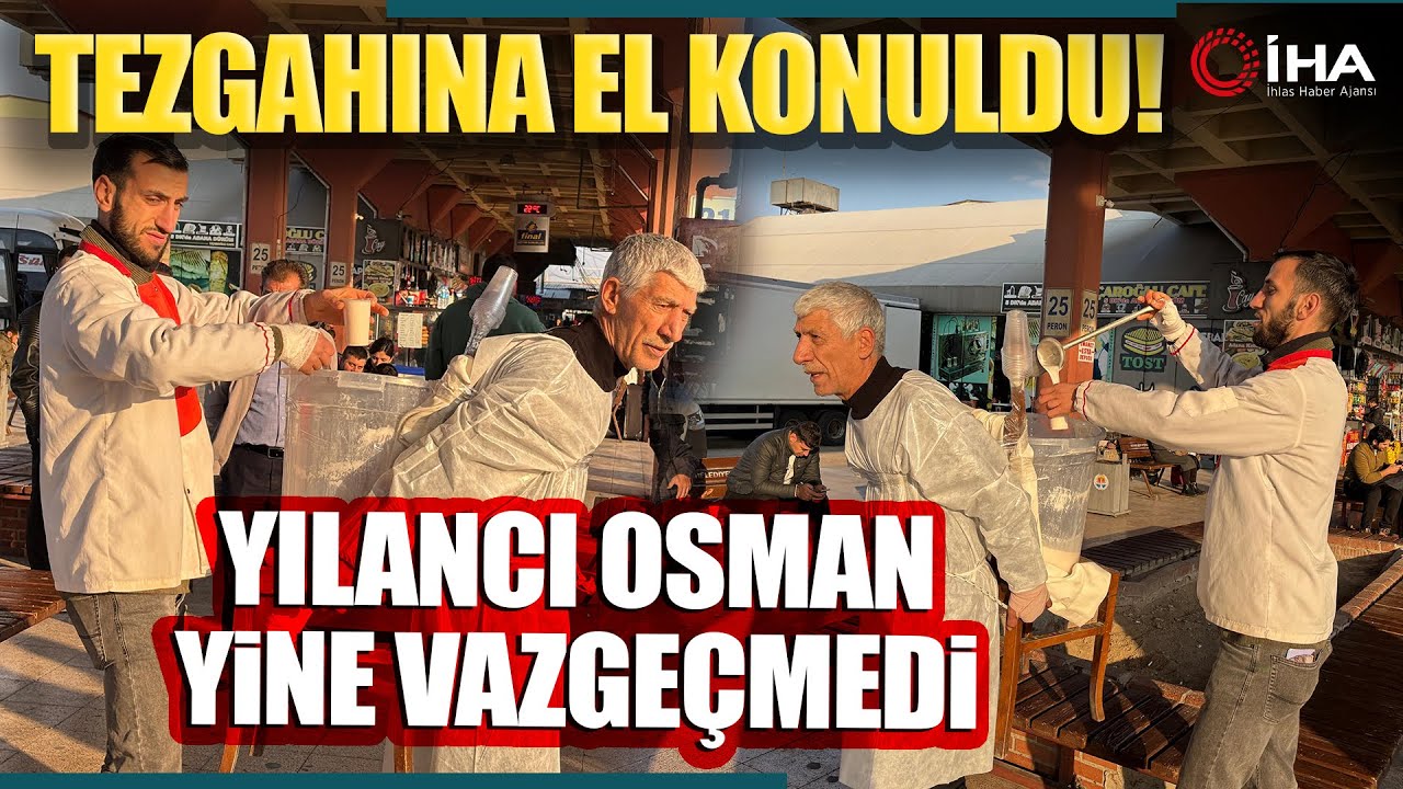 Tezgahı Alınan Yılancı Osman Ayranı Sırtında Taşıdığı Kova İle Satıyor