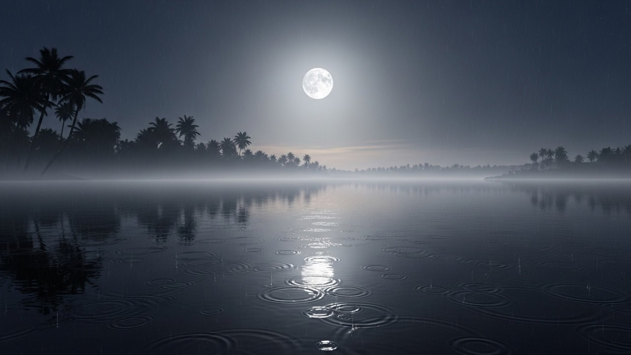 Ultimate Lakeside Night Rain 🌙 Deep Sleep Sounds on Calm Water