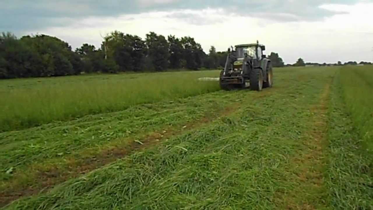 Gras Mähen Mit John deere 6810 und Kuhn GMD 902