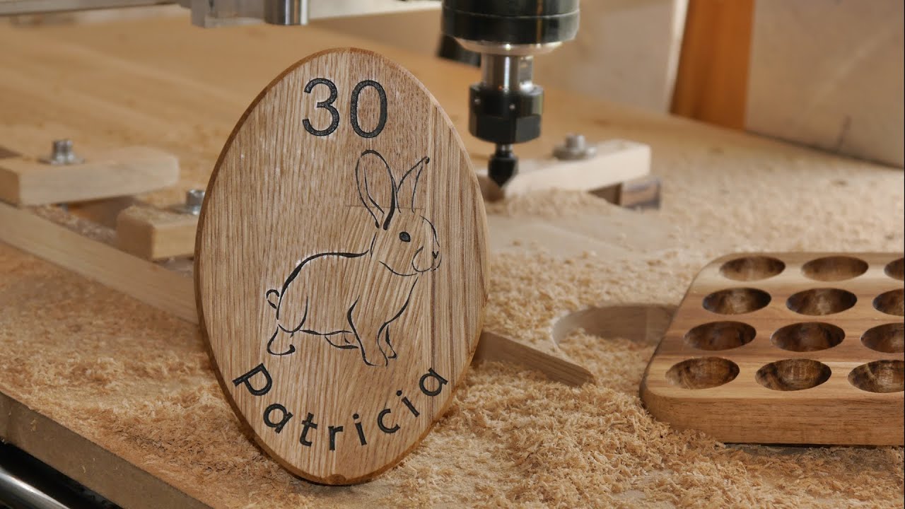Geschenke aus Holz auf der selbstgebauten CNC fräsen mit Estlcam - Gravur und Cave Funktion erklärt