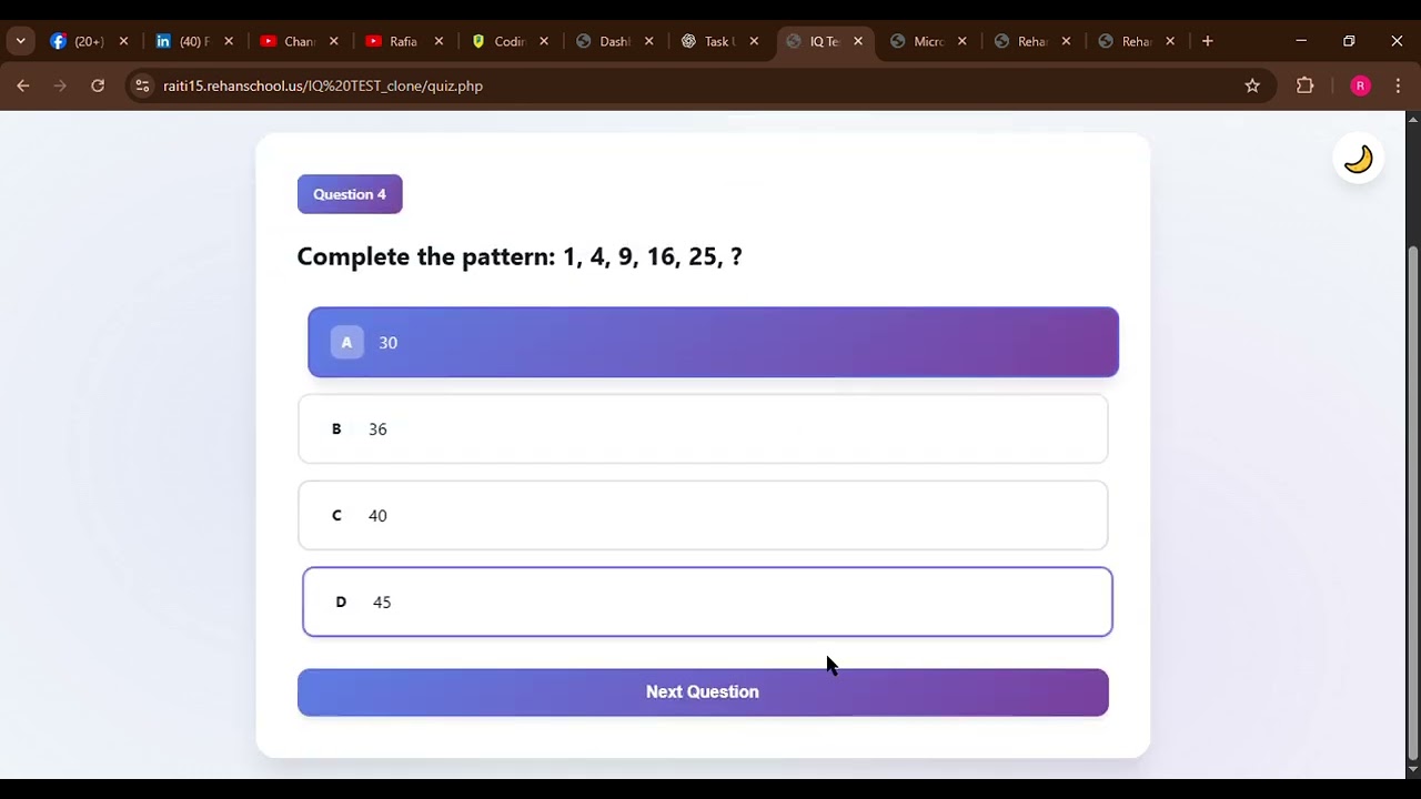 🎉🎯 Day 42: IQ Test (Functional) – COMPLETED! 🎯🎉