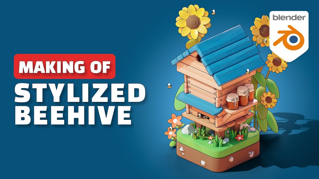 Creating a Stylized Beehive in Blender - Timelapse