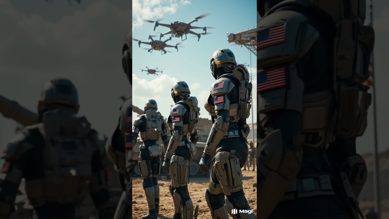 American Female Soldiers in Combat Exoskeletons &ndash; The Future of Military Power#shorts #war #ai