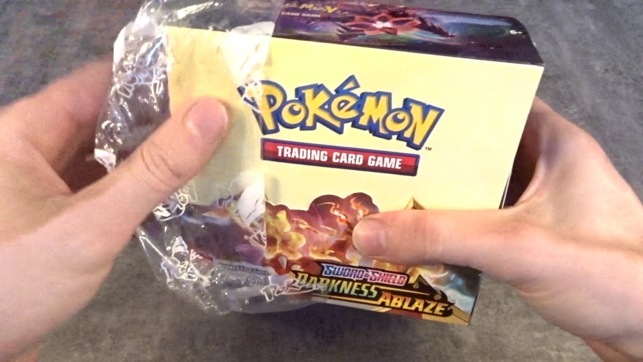 Opening a Pokemon Darkness Ablaze Booster Box from Sword and Shield - (no talking)