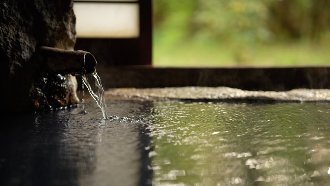 Relaxing 9 hours - Hot Spring Water sounds at Manganji Onsen in Kumamoto,Japan