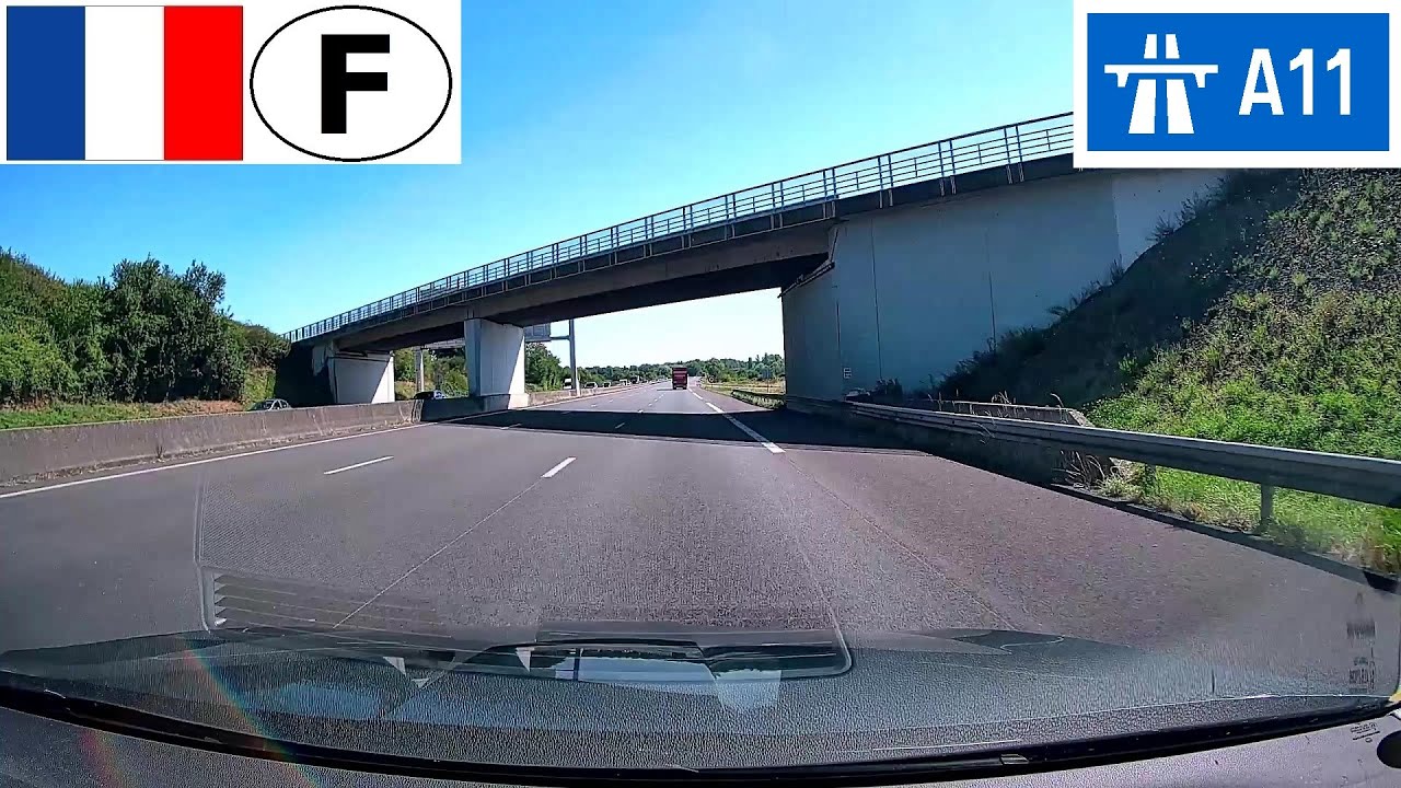 France: Autoroute A11, Le Mans - Sortie 7 (Autoroute A28 Nord) à Autoroute A28 Sud