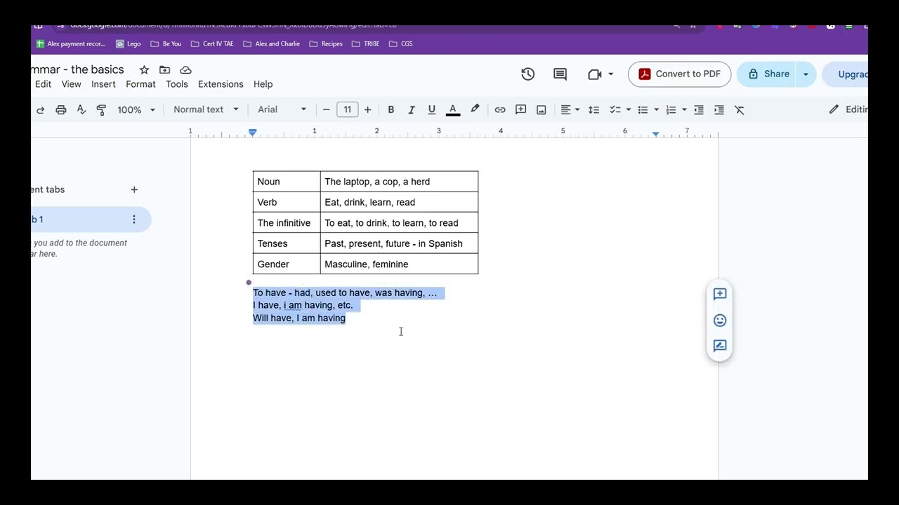 Basic Grammar concepts to succeed in Spanish