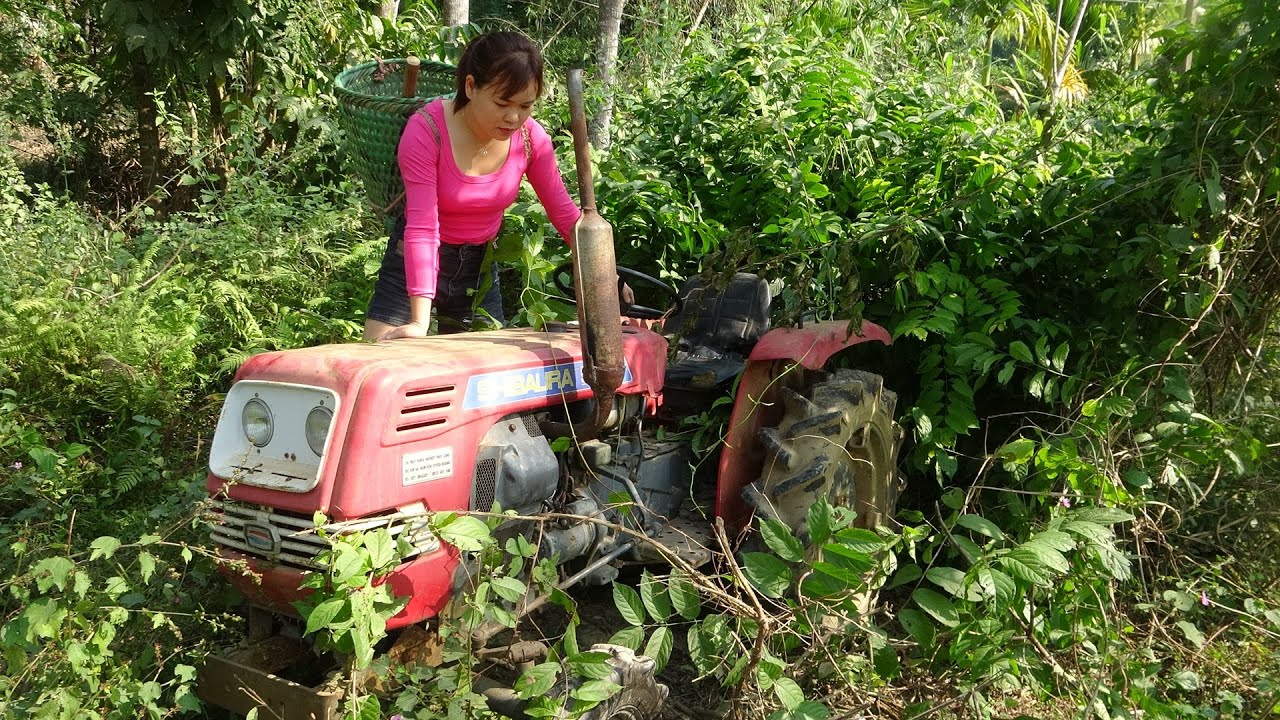Repair recover maintain agricultural tractor. Repair machine abandoned agricultural tractor