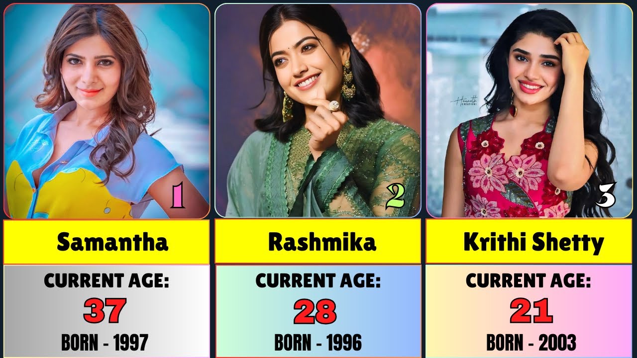 South Indian All Heroin Name || Top 50 Actress in South India ||| 50 Most Famous South Actresses Age