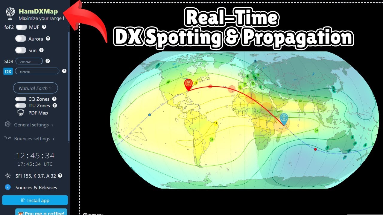 HamDXmap: Real-Time DX Spotting & Propagation for Ham Radio Operators
