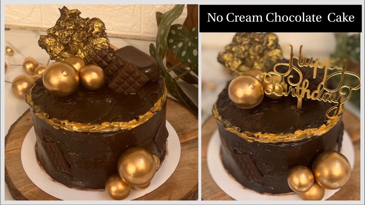 Chocolate Truffle Cake Without Cream  | No Cream, No Eggs, No Oven Chocolate Ganache without Cream