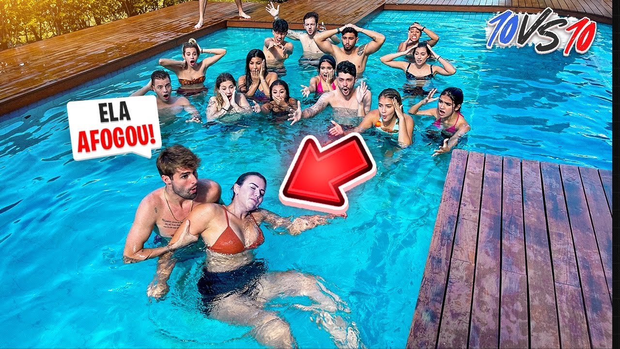 A CARLA QUASE SE AFOGOU NA FRENTE DE TODOS!! ( 10 VS 10 )