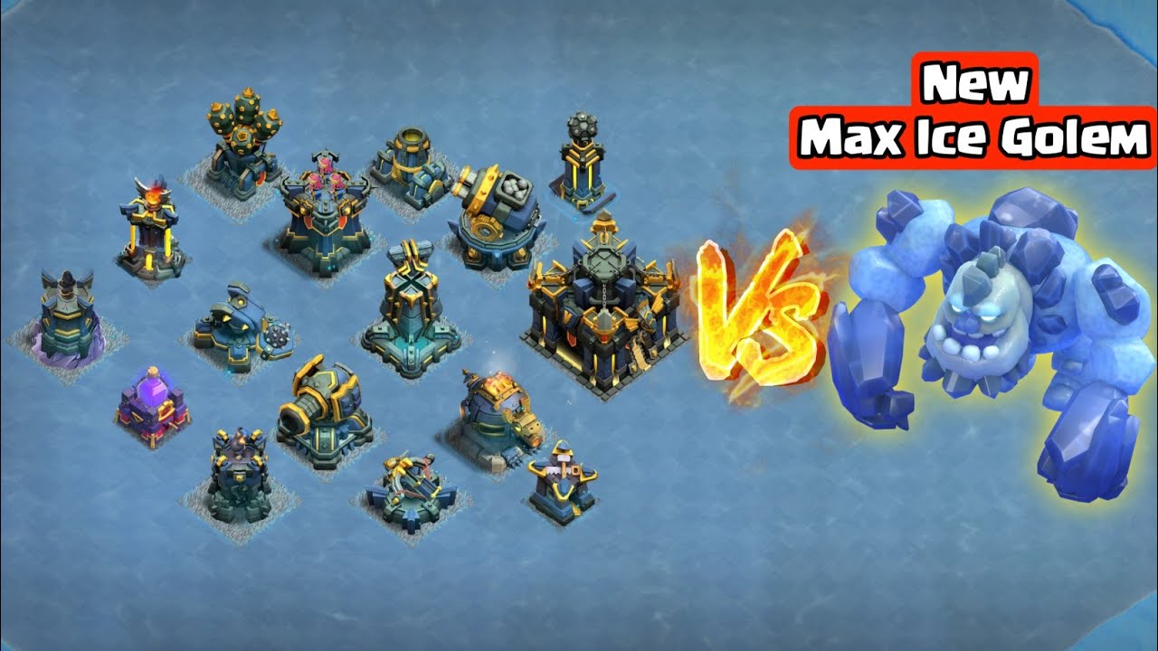 New Max Level Ice Golem vs Every Max Defense! - Clash of Clans