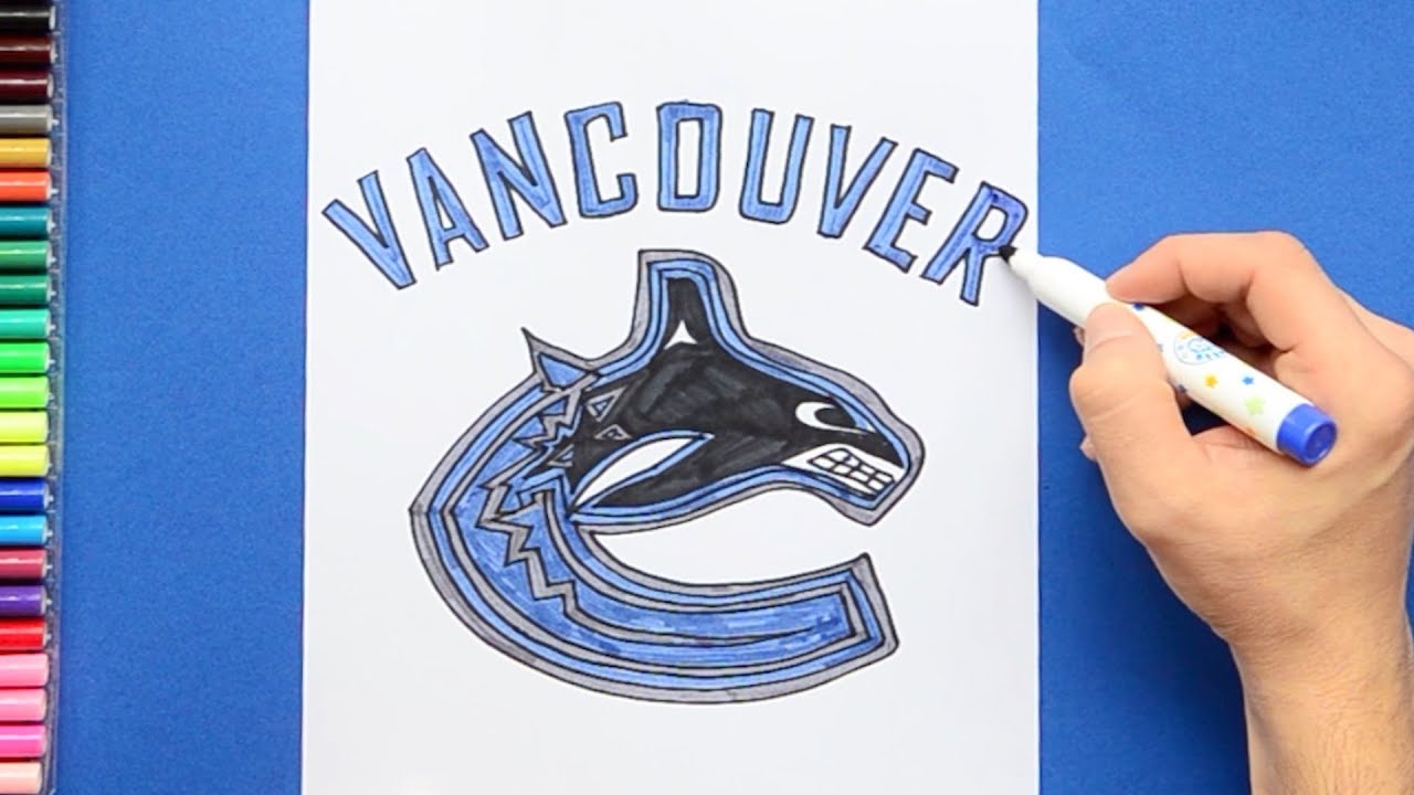 How to draw the Vancouver Canucks Logo (NHL Team)