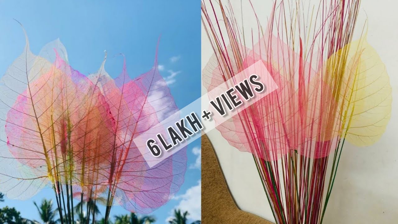 how to make leaf skeletons at home | coloured banyan leaf skeleton | home decoration ideas