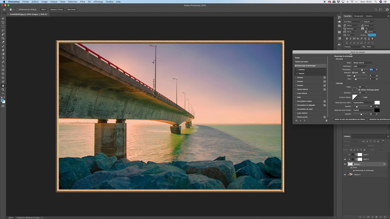 faire un cadre en relief avec Adobe Photoshop