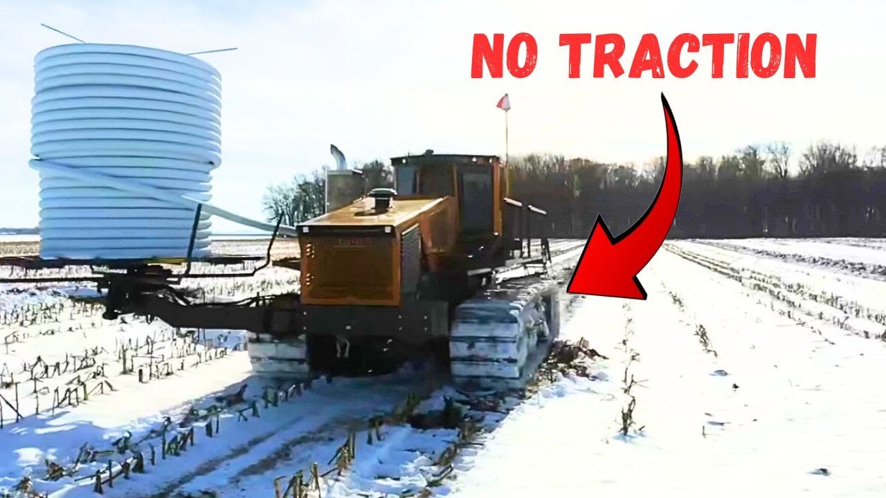 Struggling To Plow Pipe In The Snow