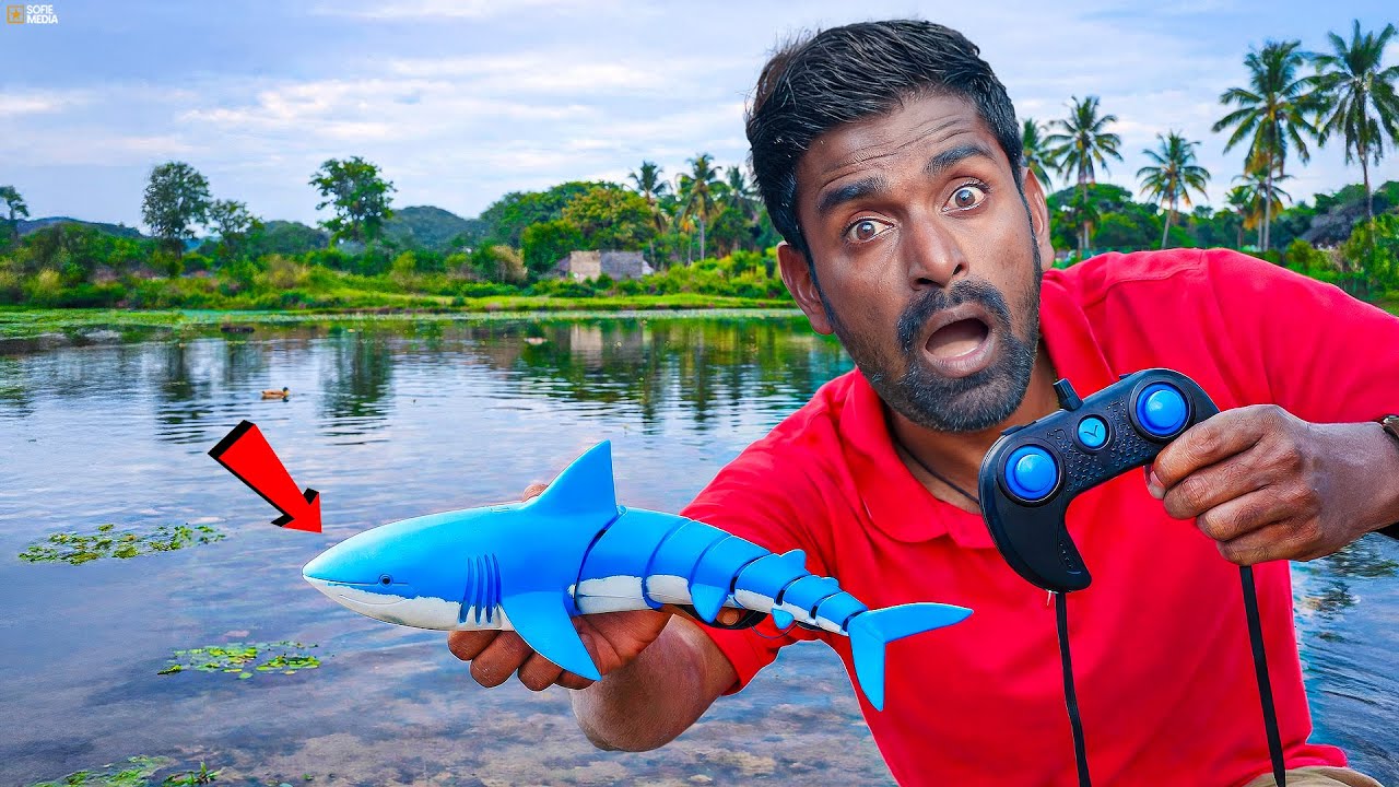RC Shark Toy Unboxing .... 🦈🐠  Testing worth 5000 Rs .. 😱😱 Telugu Adventures