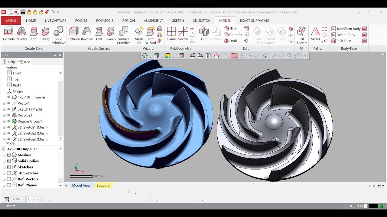 Design an Impeller from Scan file