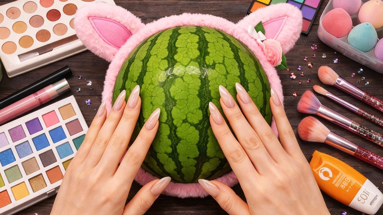 ASMR Makeup on Watermelon🍉 (No Talking) #34