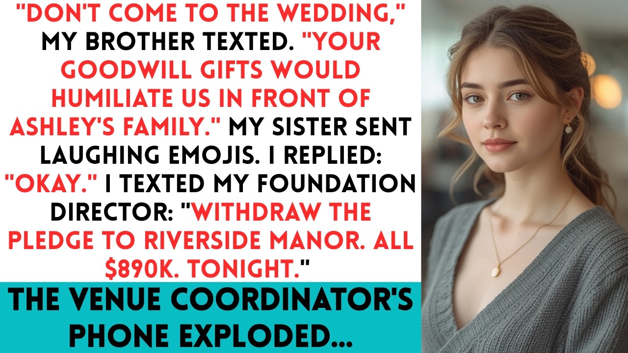 Brother Uninvited Me: “You Can’t Afford Gifts” — His Venue Lost Its $890K Benefactor