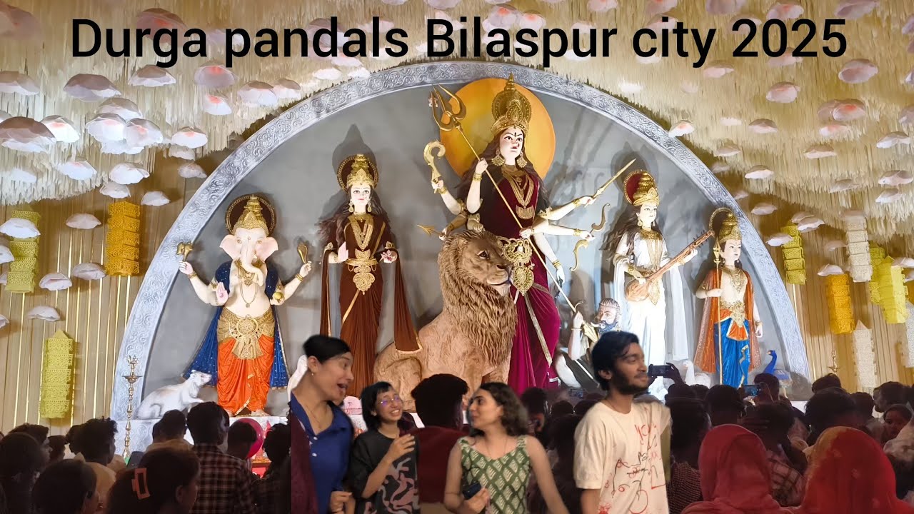 Durga pandals Bilaspur city 2025