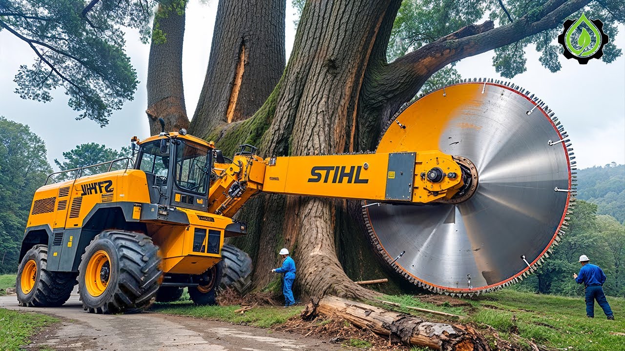 Extreme Dangerous Fastest Big Chainsaw Cutting Tree Machines | Monster Stump Removal Excavator #122