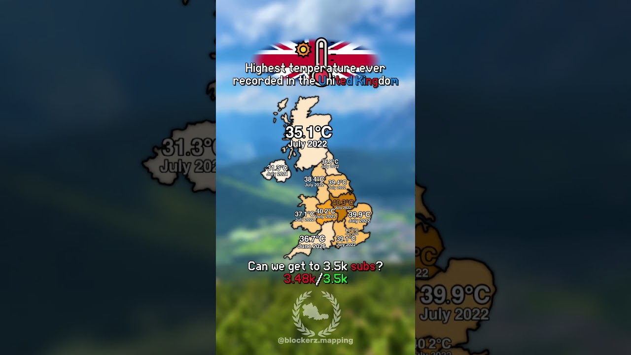 Hottest temperature ever recorded in the UK #europe #geographythroughmaps #mapping