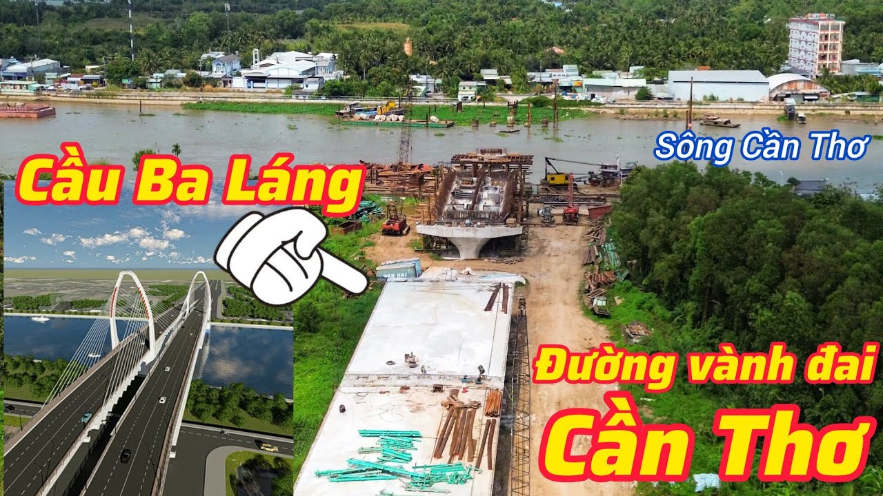 Cận cảnh cầu Ba Láng, thuộc đường vành đai phía Tây Cần Thơ