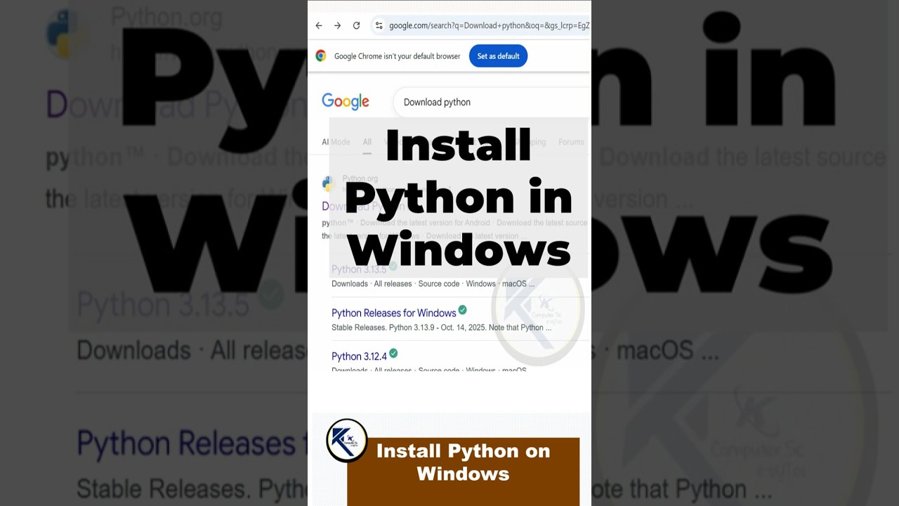 install python |  Install Python on Windows  step by step guide  #shorts  #python