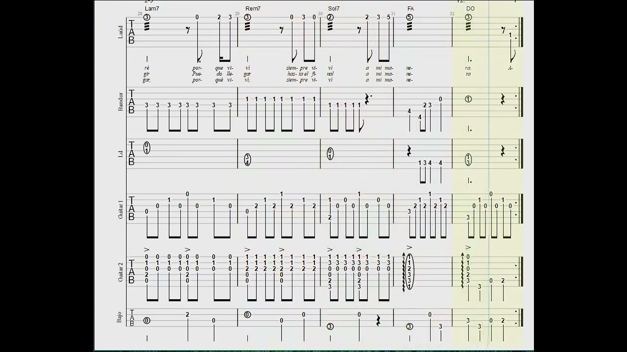 Tablatura sonora - A mi manera