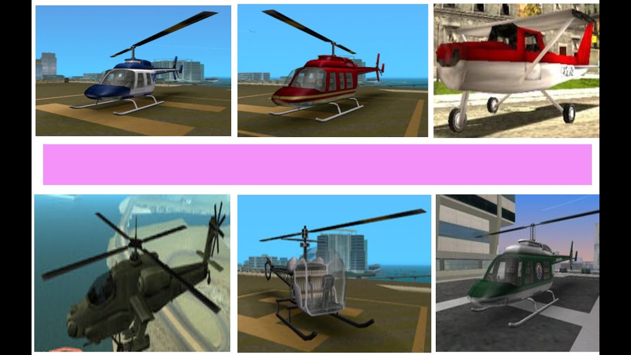 Donde encontrar todos los helicópteros en GTA vice city