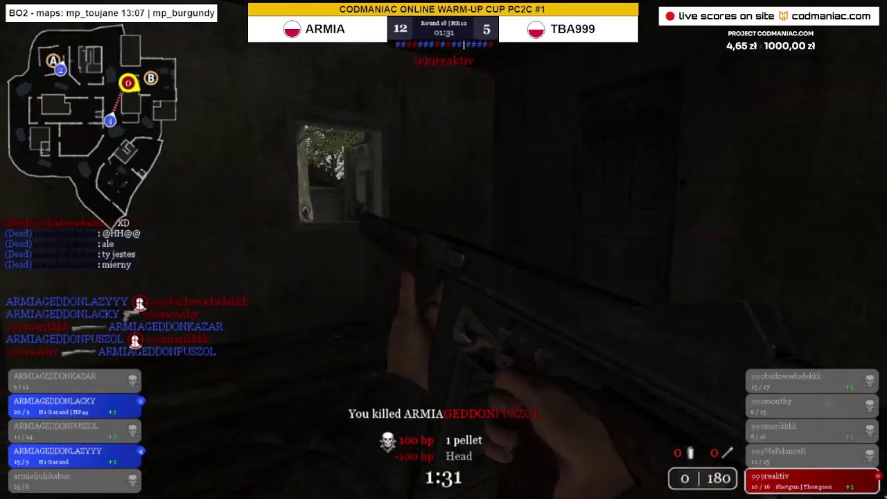 ARMIA vs TBA999 - GROUP STAGE - CODMANIAC WARM-UP CUP PC2C #1 - Call of Duty 2