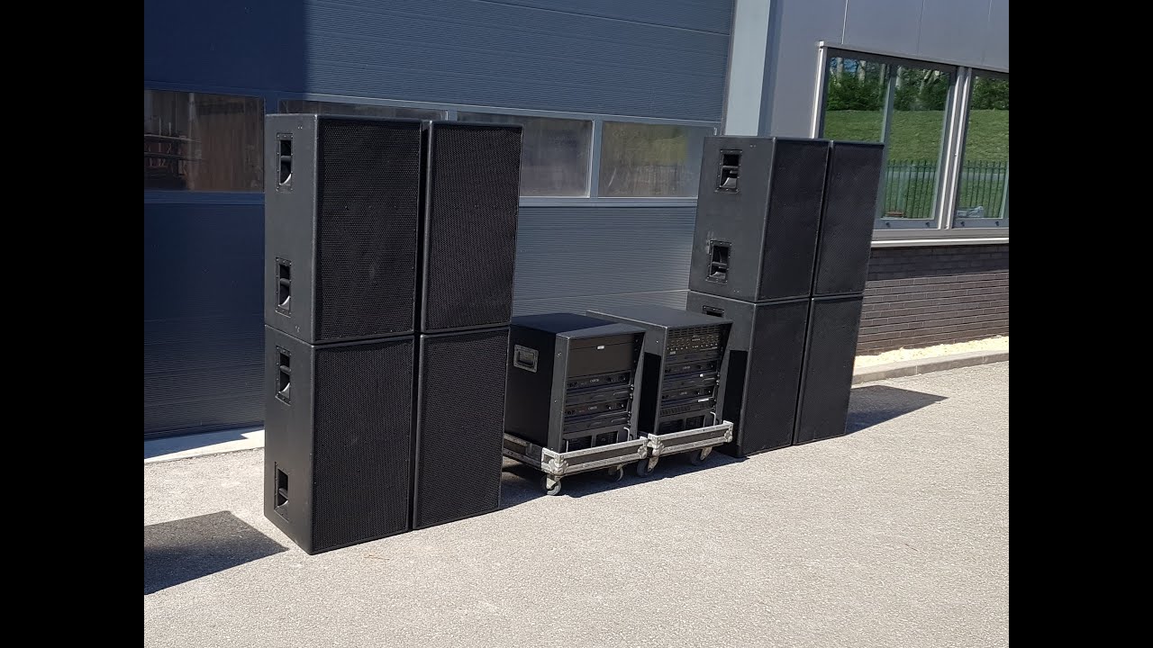 Geluid Set Testen PA Sound Test EAW KF650 & SB600i Carver Amps Full open volume