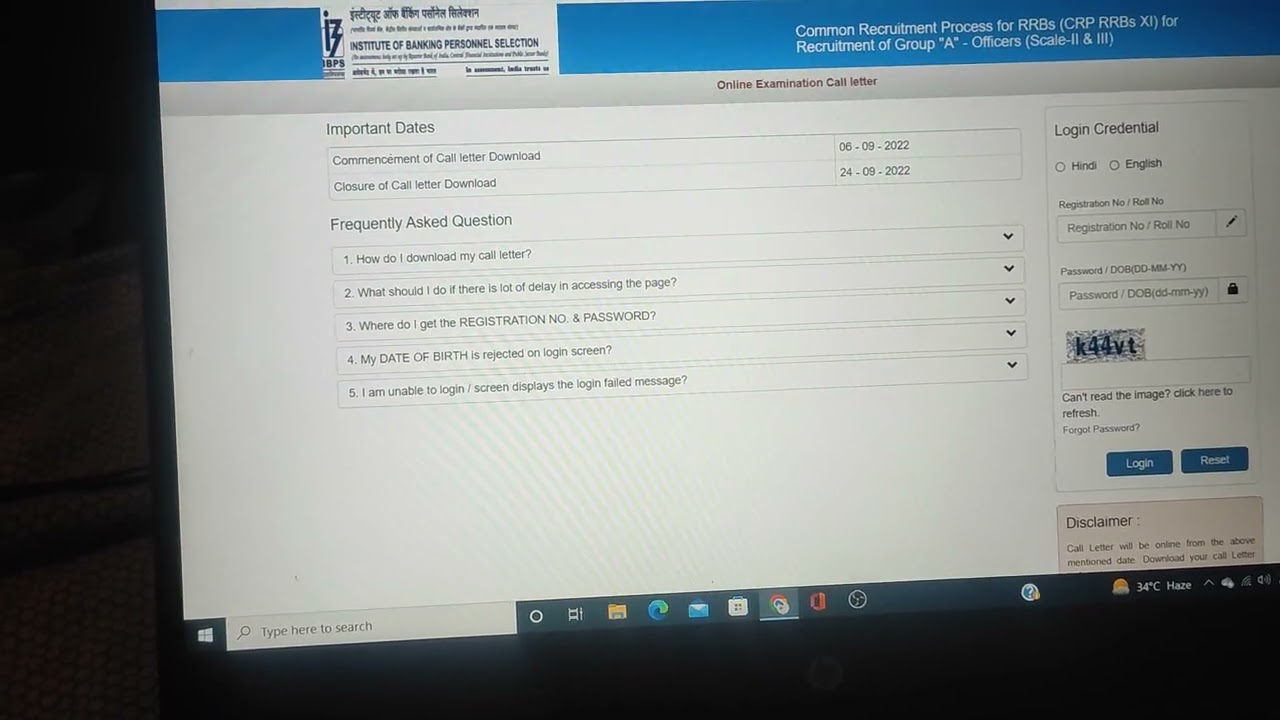 Update IBPS RRB 2022