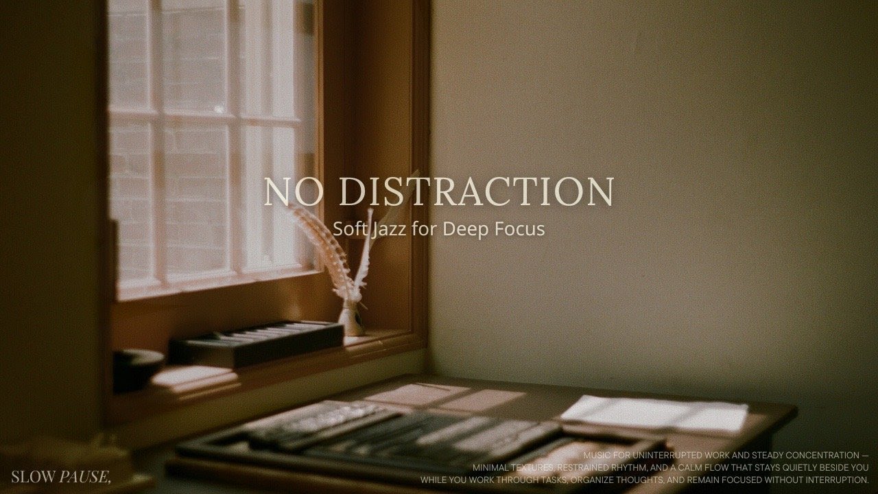 No Distraction Focus 🌿 | Soft Jazz for Deep Work & Clear Thinking | SLOW PAUSE,