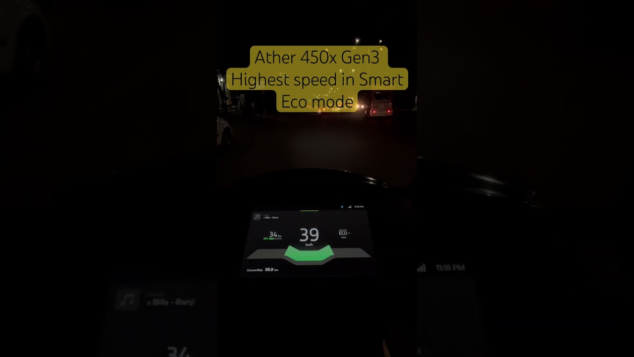 Ather 450x Highest speed in Smart Eco mode
