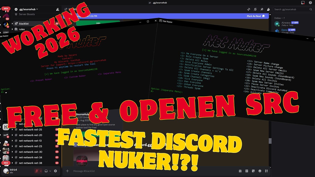 FASTEST Discord Server Nuker 2026 🔥 FREE & Open Src 🔥 Best Discord Nuking Bot Tool