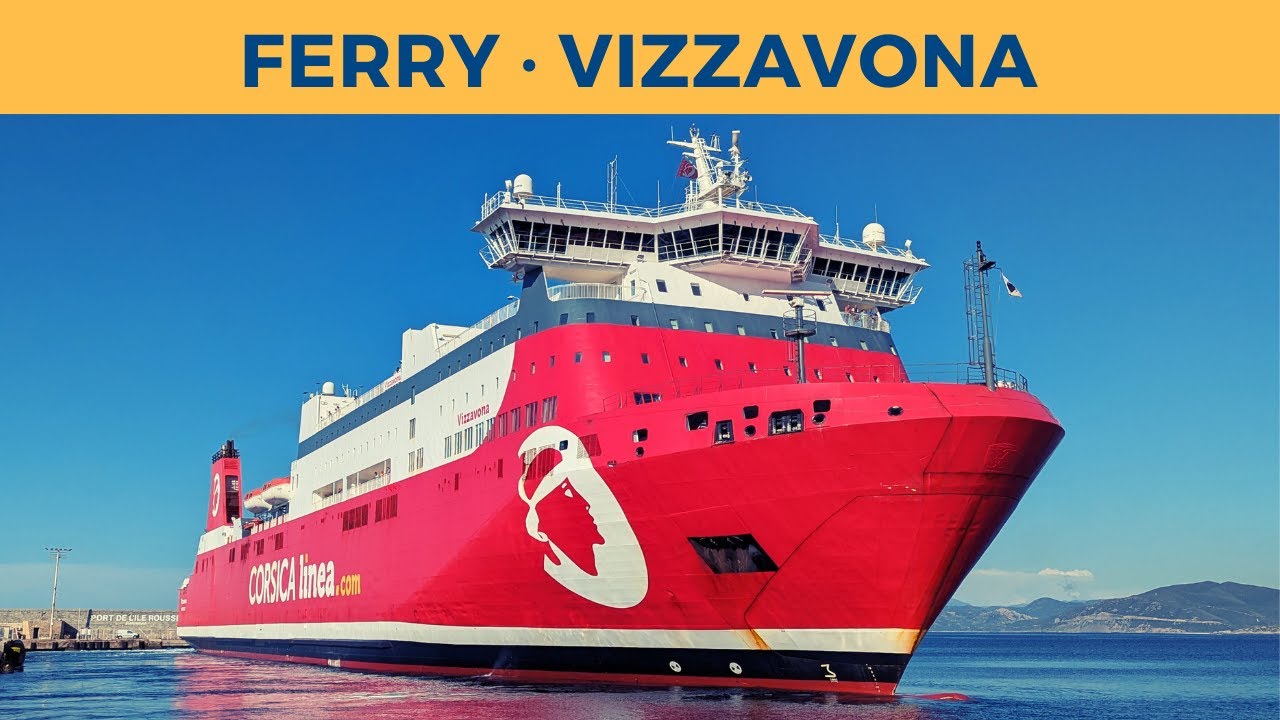Departure of ferry VIZZAVONA, L'Île-Rousse (Corsica Linea)