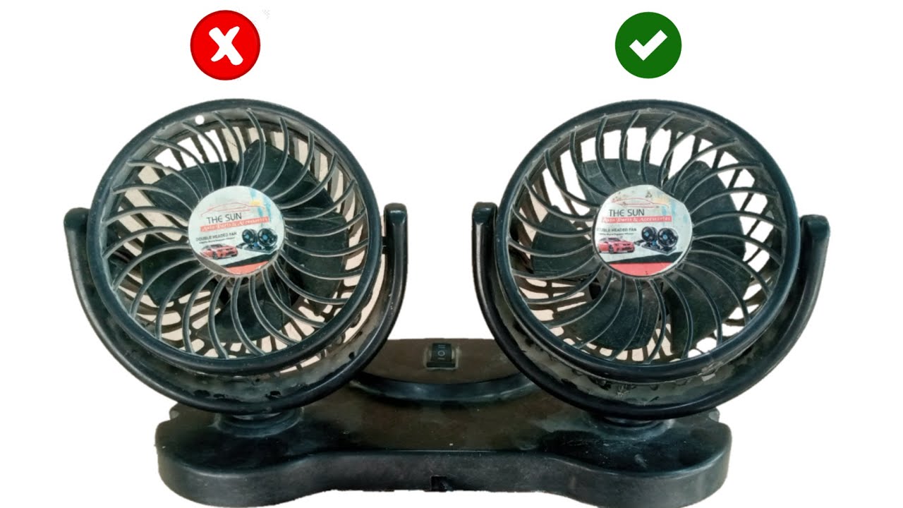 12 volt dc car fan repair | mini 12v dual head car fan repair | car fan repair