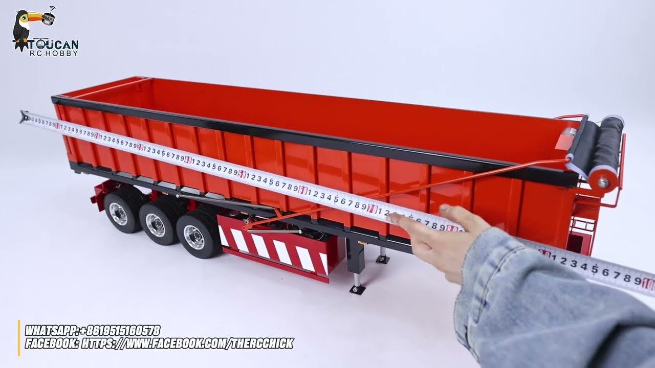 TOUCAN 1/14 RC Hydraulic Dump Trailer Review | 3-Axle Metal Beast with Electric Legs & Lights RTR