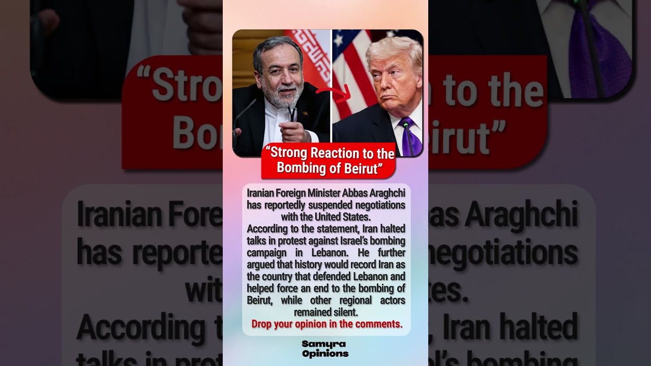 Iran Halts Negotiations After Lebanon Strikes, Araghchi&rsquo;s Statement Goes Viral #trendingnow