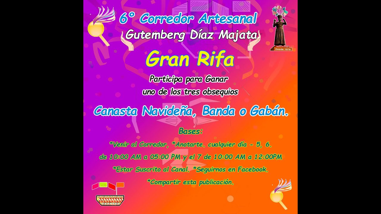 Ultima Transmisión del 6° Corredor Artesanal Gutemberg Díaz Majata