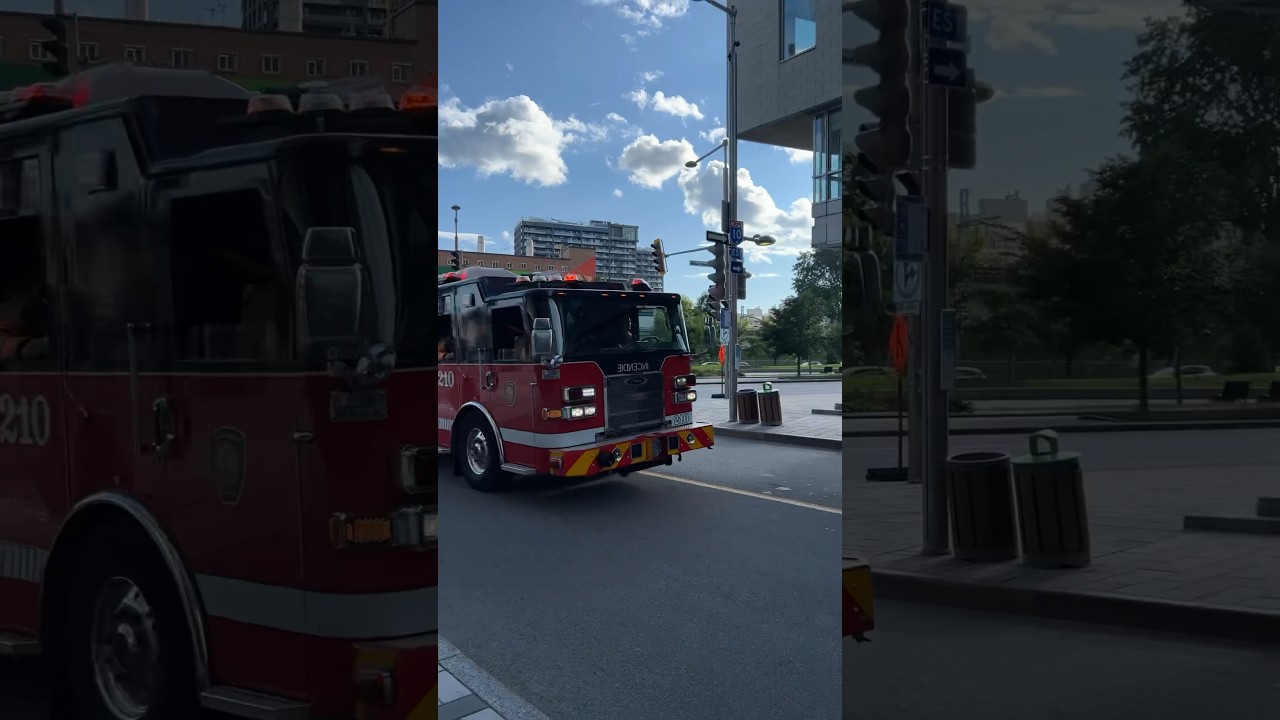 Fire truck siren responding in Montreal 🚨🚒 #canada #montreal #کانادا #firefighter #siren #fire