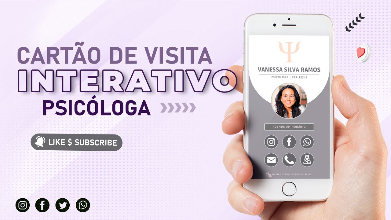Cartão de Visita Interativo Psicóloga. Como Criar cartão de Visita Interativo? Ep. 003