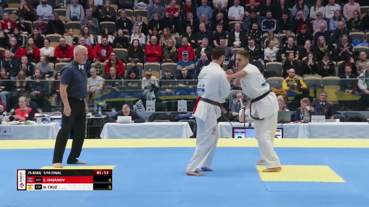 Salahat Hasanov (AZE) vs Hugo Cruz (ESP) 1/16 final. 75-85KG. Kyokushin Karate 2023