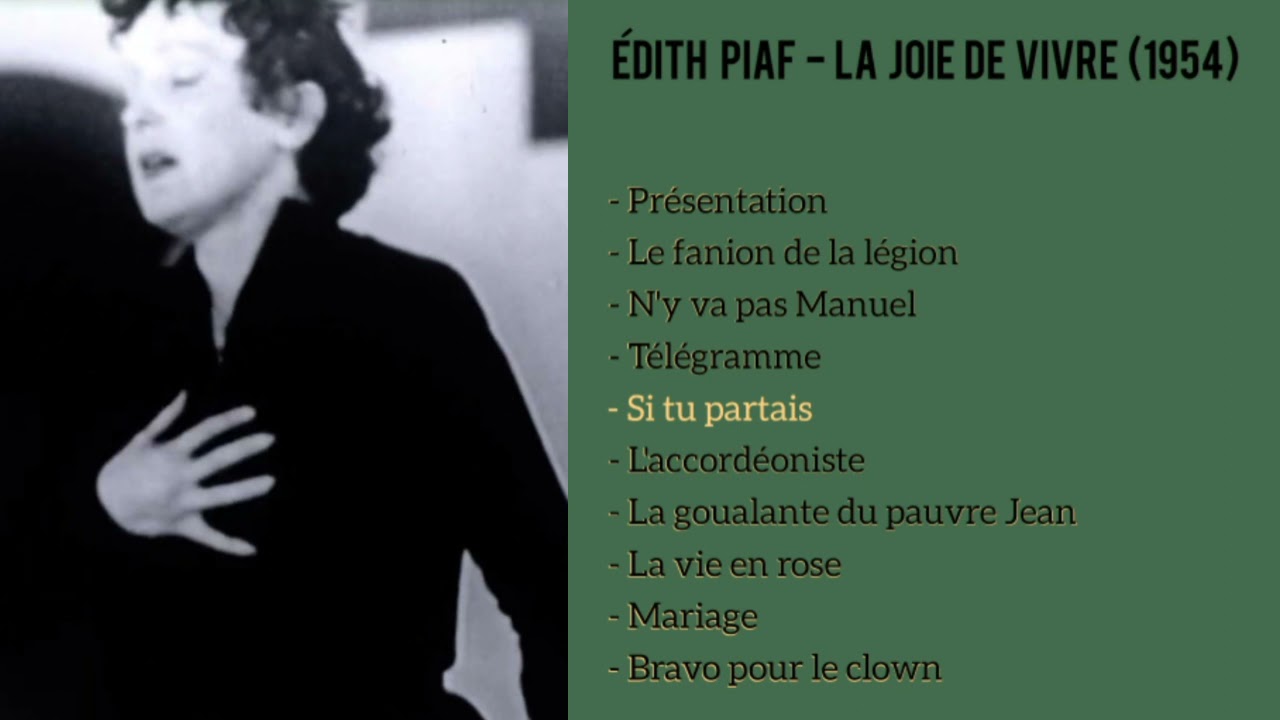 Édith Piaf - Live “La joie de vivre” (1954) (Complet)